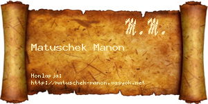 Matuschek Manon névjegykártya